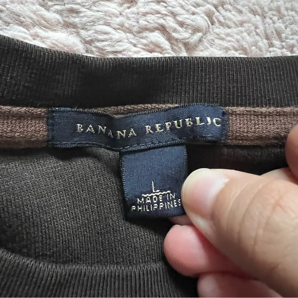 Banana Republic Cotton Long Sleeve Crewneck Preppy Minimalist Capsule Men's Sz L